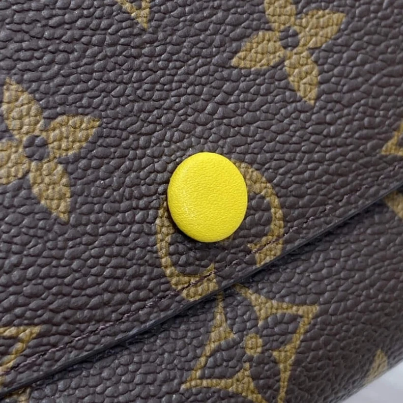 Top lv Pressstud Louis Vuitton Monogram Canvas Emilie Wallet Yellow