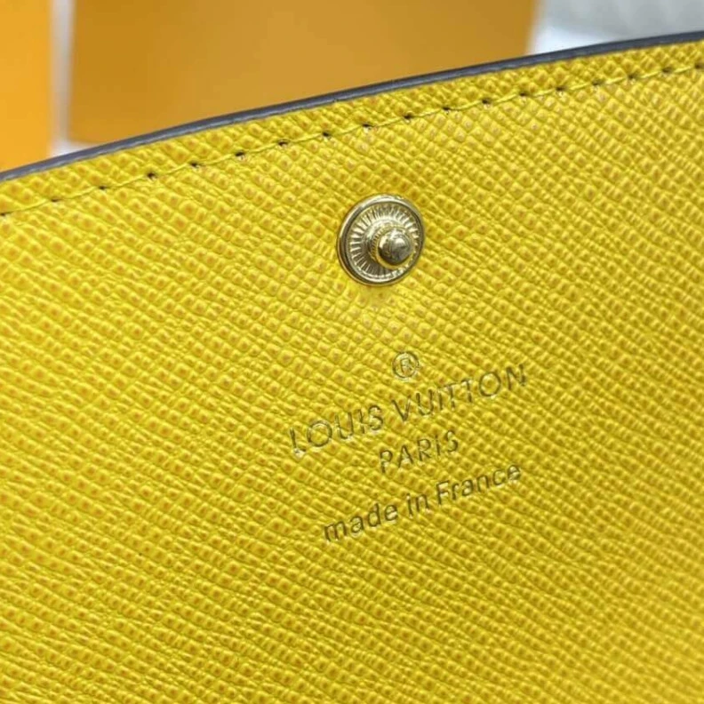 Top lv Pressstud Louis Vuitton Monogram Canvas Emilie Wallet Yellow
