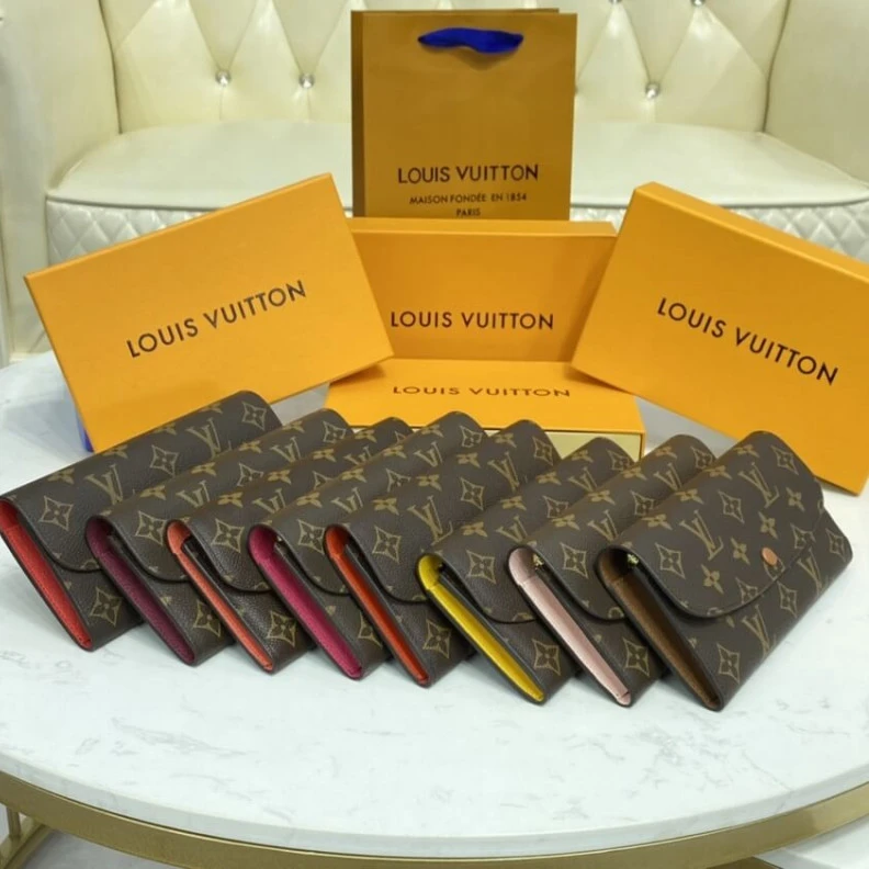 Top lv Pressstud Louis Vuitton Monogram Canvas Emilie Wallet Yellow