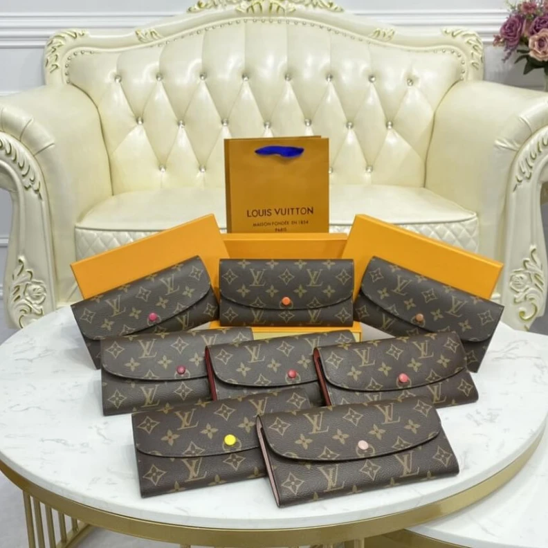 Top lv Pressstud Louis Vuitton Monogram Canvas Emilie Wallet Yellow