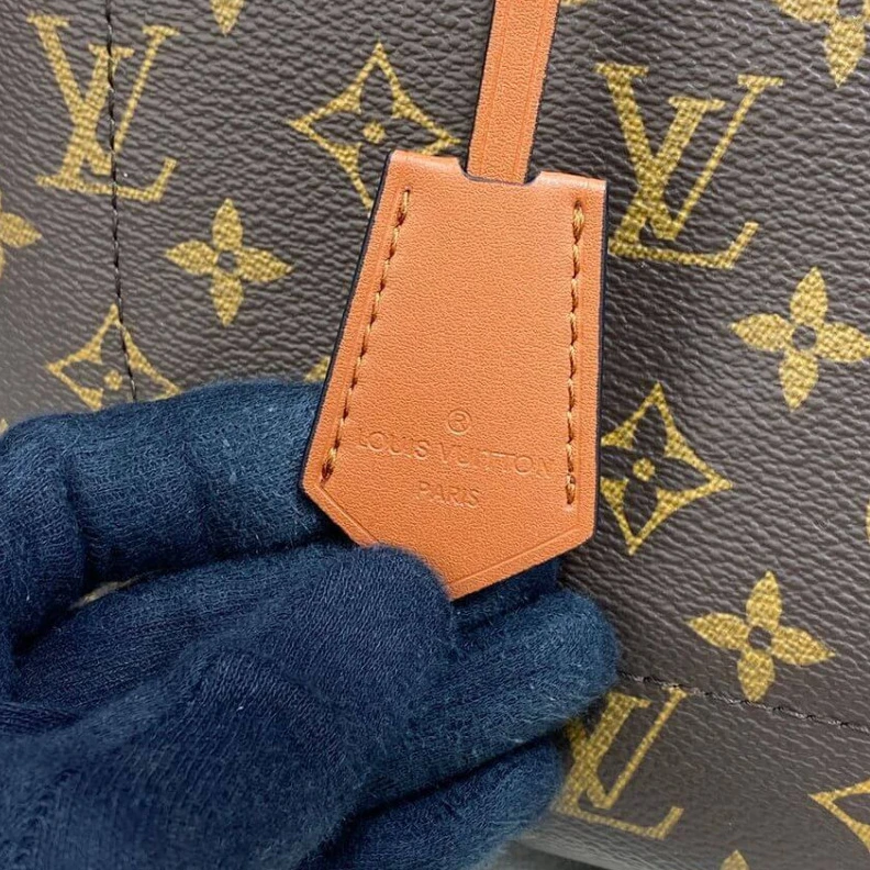 Replica bags lv Handle: D LV Monogram Canvas Flower Tote Caramel