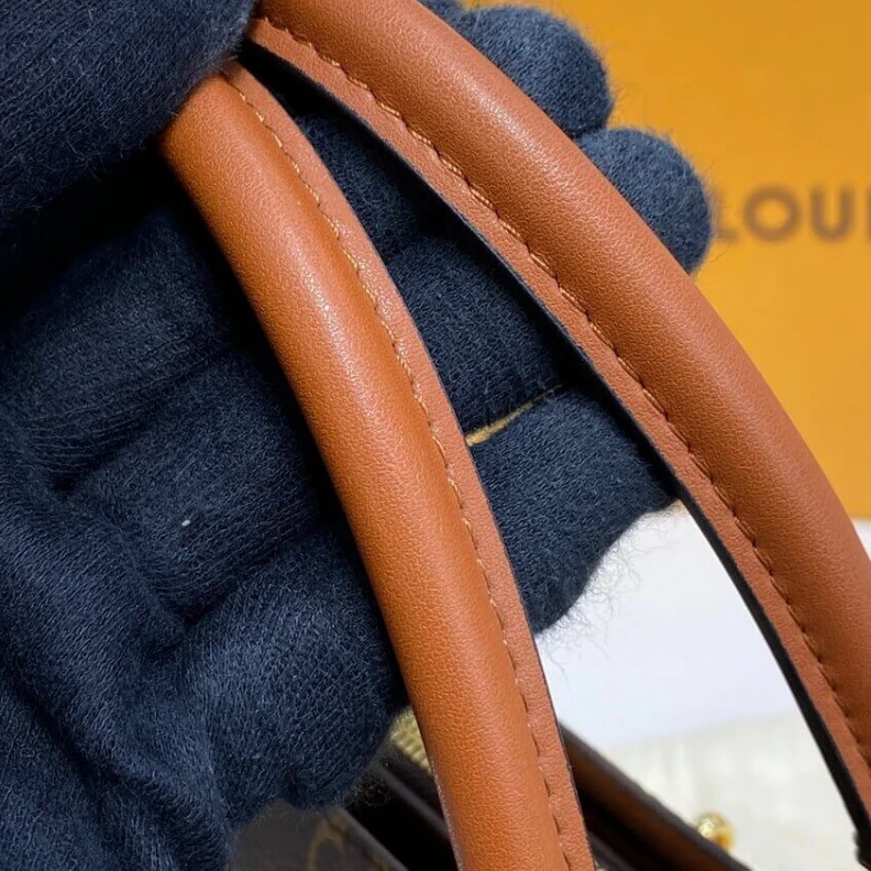 Replica bags lv Handle: D LV Monogram Canvas Flower Tote Caramel