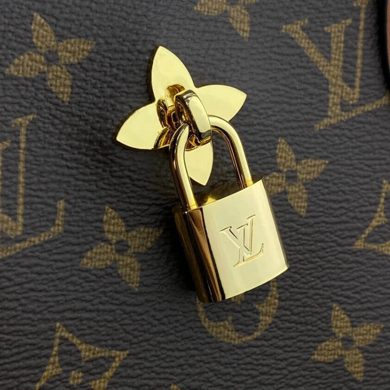 Replica bags lv Handle: D LV Monogram Canvas Flower Tote Caramel