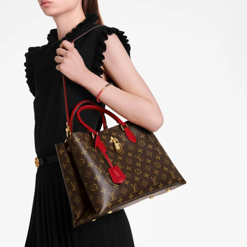 Replica bags lv 34 x 24 x LV Monogram Canvas Flower Tote Red
