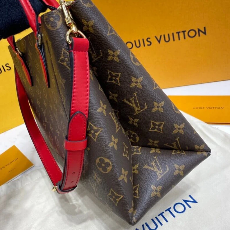 Replica bags lv 34 x 24 x LV Monogram Canvas Flower Tote Red