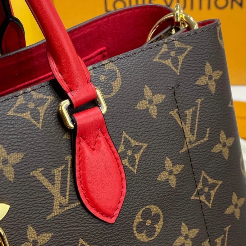 Replica bags lv 34 x 24 x LV Monogram Canvas Flower Tote Red