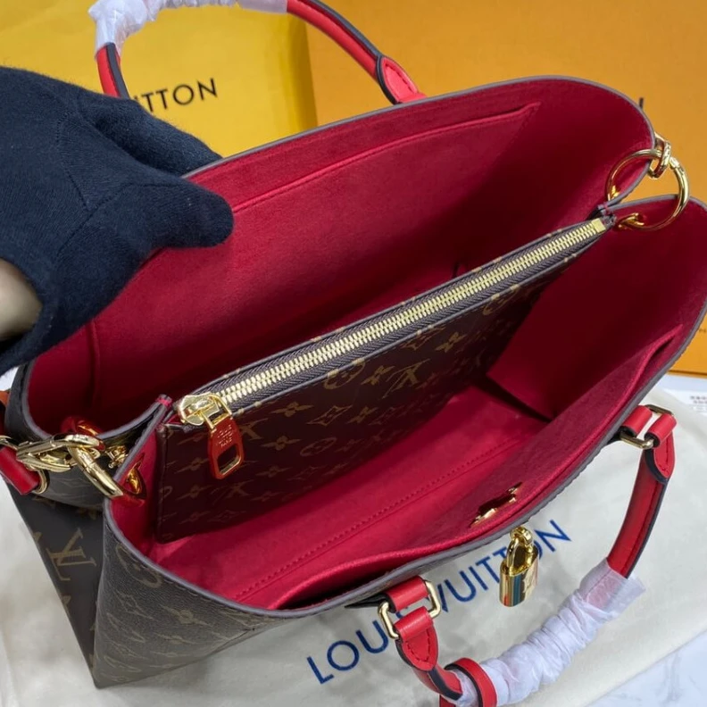 Replica bags lv 34 x 24 x LV Monogram Canvas Flower Tote Red