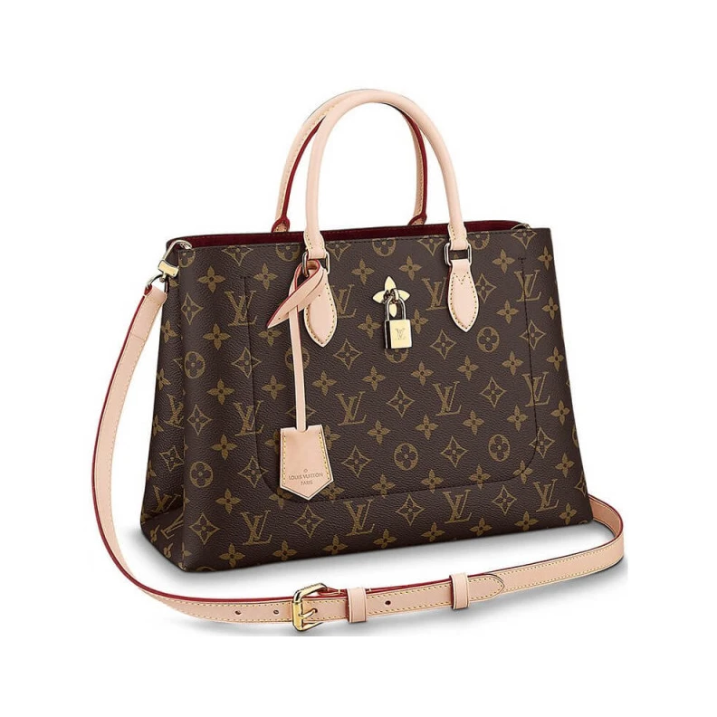 Key bell LV Monogram Canvas Flower Tote