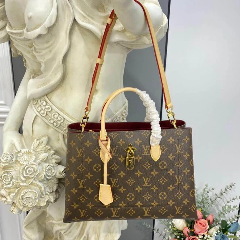 Top lv Key bell LV Monogram Canvas Flower Tote
