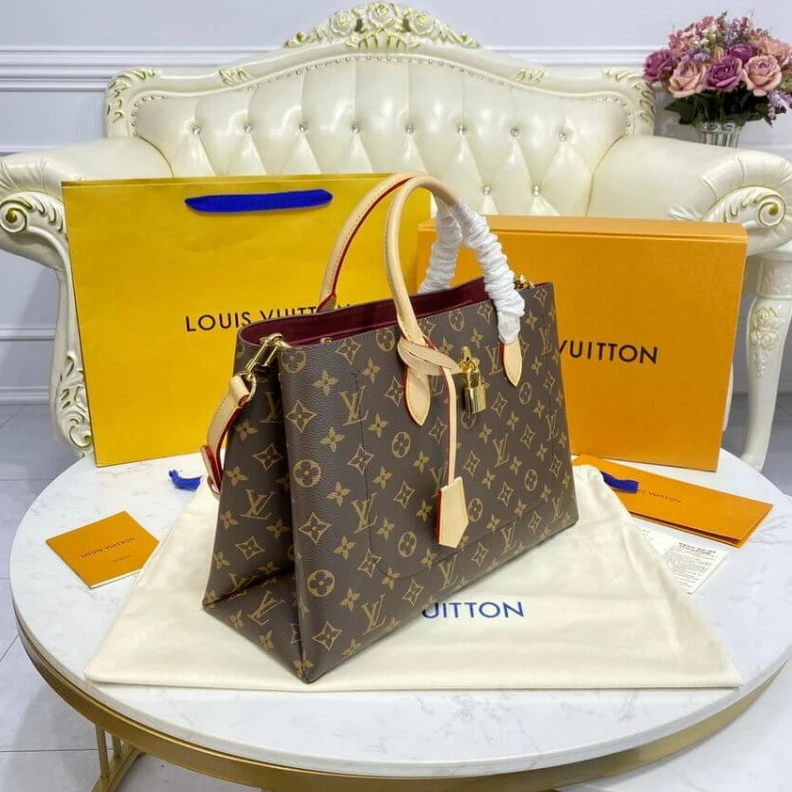 Top lv Key bell LV Monogram Canvas Flower Tote