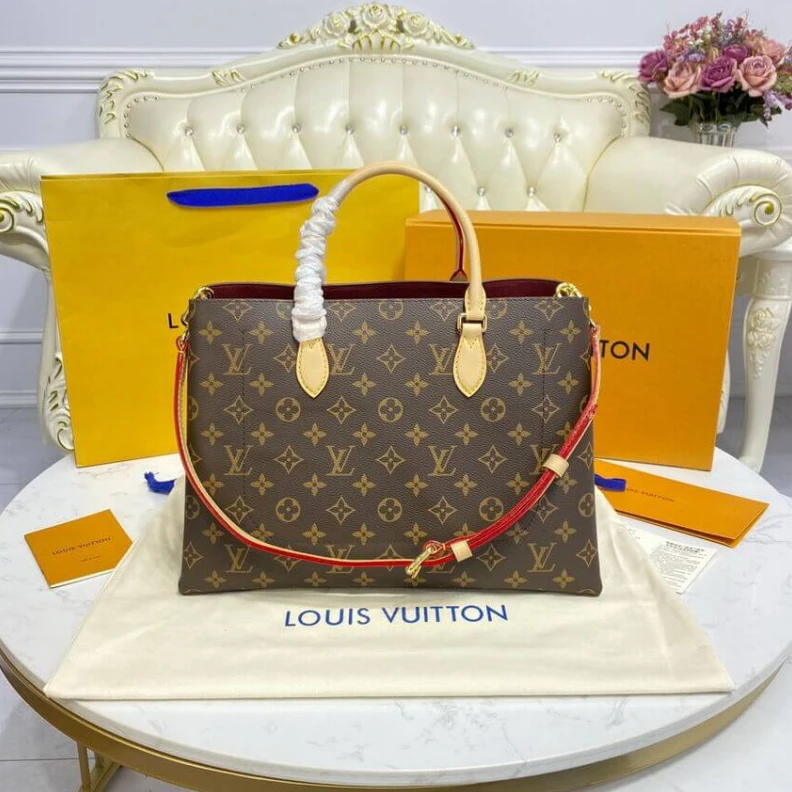 Top lv Key bell LV Monogram Canvas Flower Tote