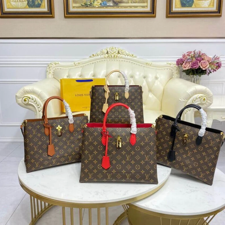 Top lv Key bell LV Monogram Canvas Flower Tote