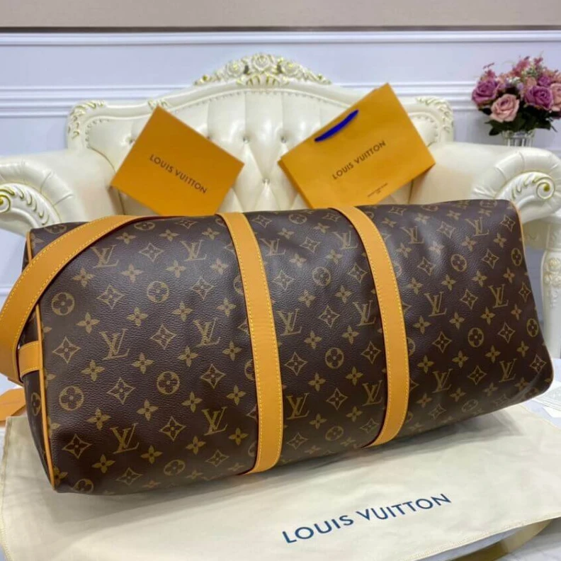 Louis vuitton locations Coton Tex Louis Vuitton Monogram Canvas Keepall Bandouliere 50