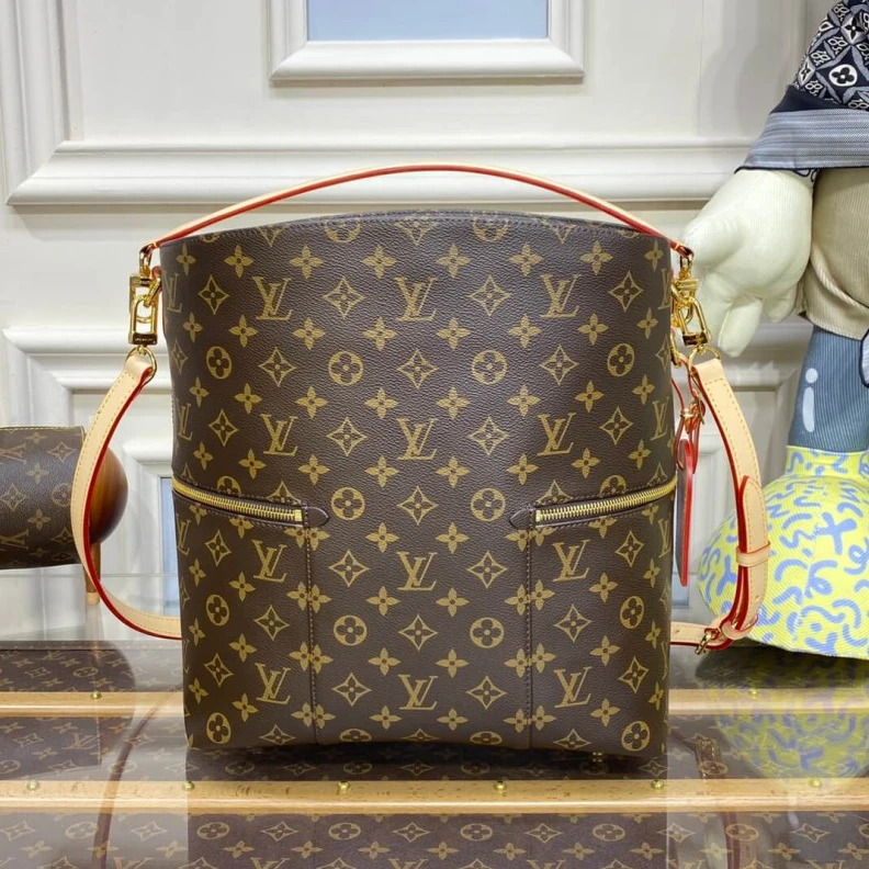 Top lv Customiza LV Monogram Canvas Melie Shoulder Tote Bag