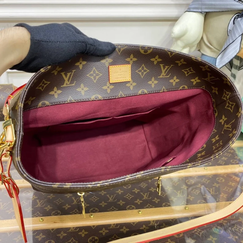Top lv Customiza LV Monogram Canvas Melie Shoulder Tote Bag