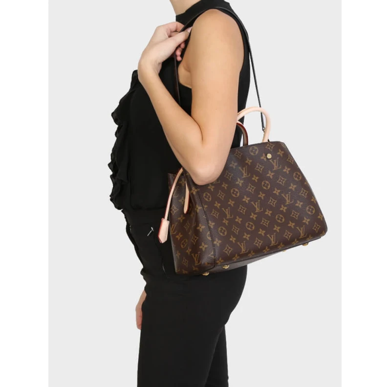 Top lv Strap:Rem Louis Vuitton Monogram Canvas Montaigne MM