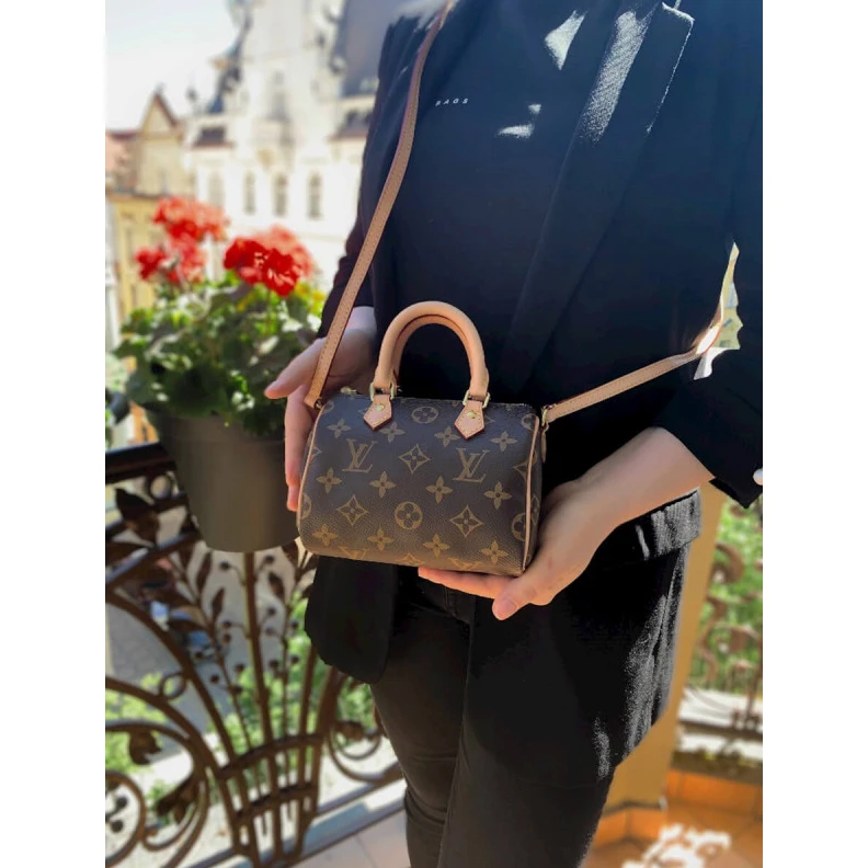 Replica bags Strap: Re Louis Vuitton Monogram Canvas Nano Speedy