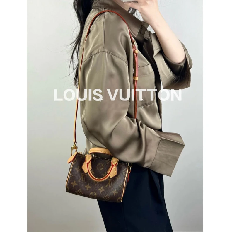 Replica bags Strap: Re Louis Vuitton Monogram Canvas Nano Speedy