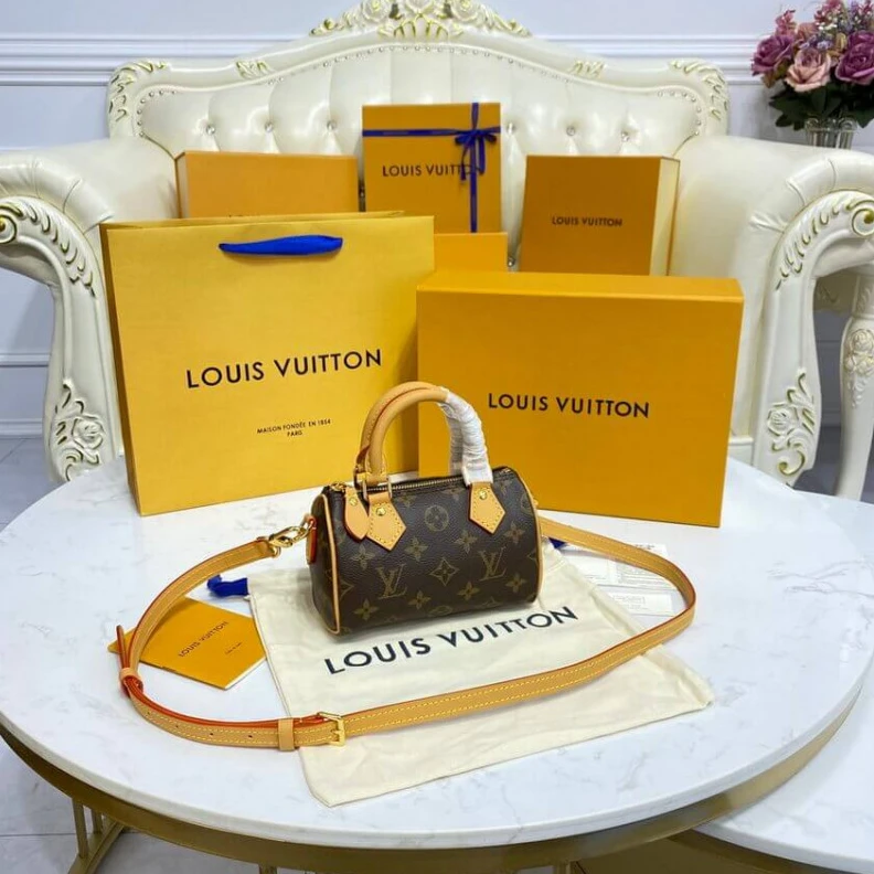 Replica bags Strap: Re Louis Vuitton Monogram Canvas Nano Speedy