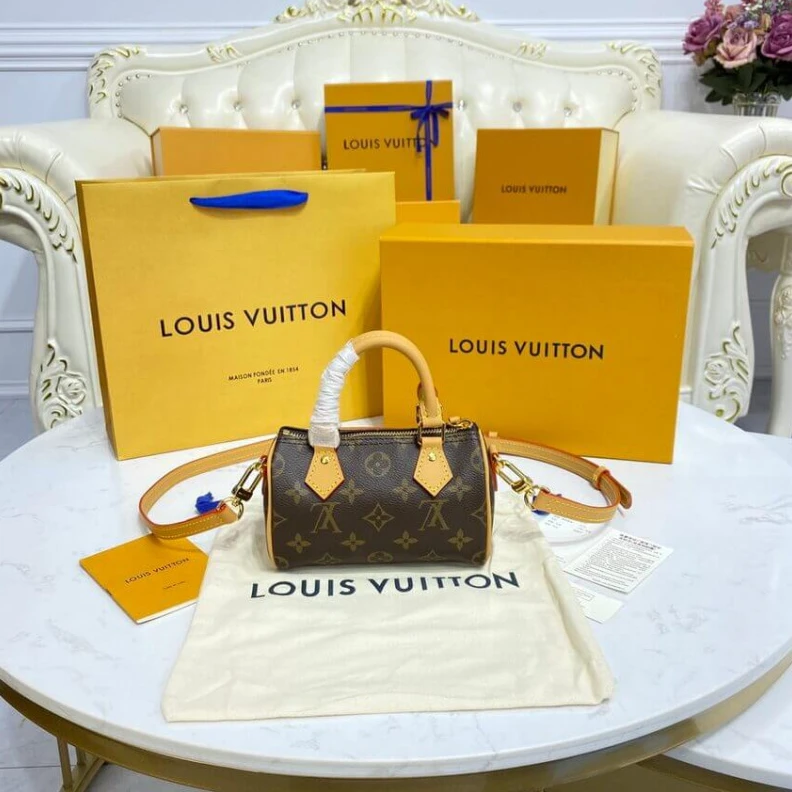 Replica bags Strap: Re Louis Vuitton Monogram Canvas Nano Speedy