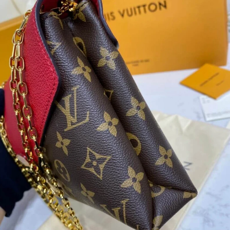 Replica bags 25 x 16 x Louis Vuitton Monogram Canvas Pallas Chain Red