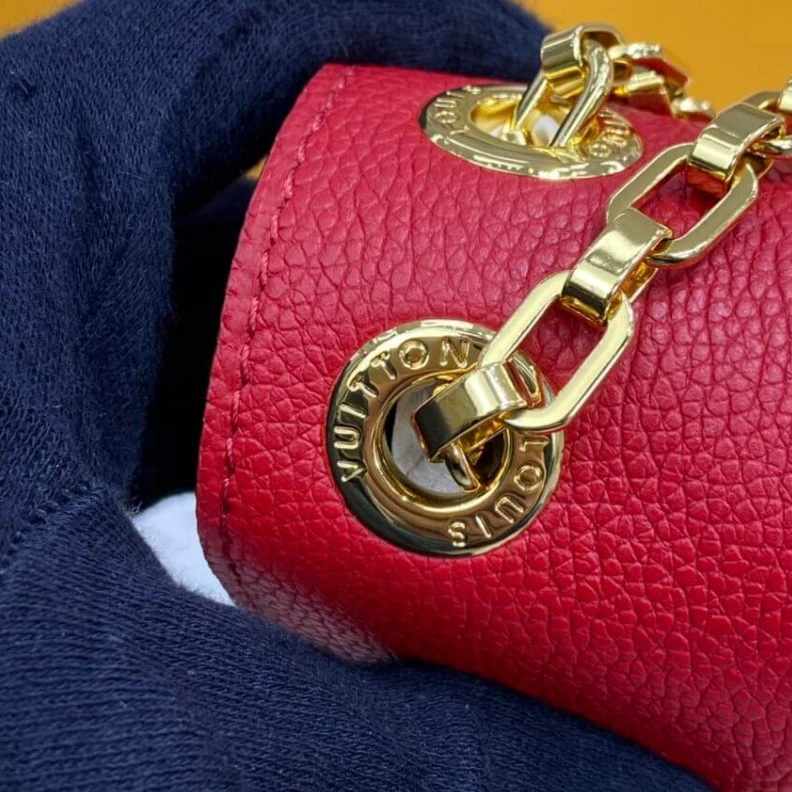 Replica bags 25 x 16 x Louis Vuitton Monogram Canvas Pallas Chain Red