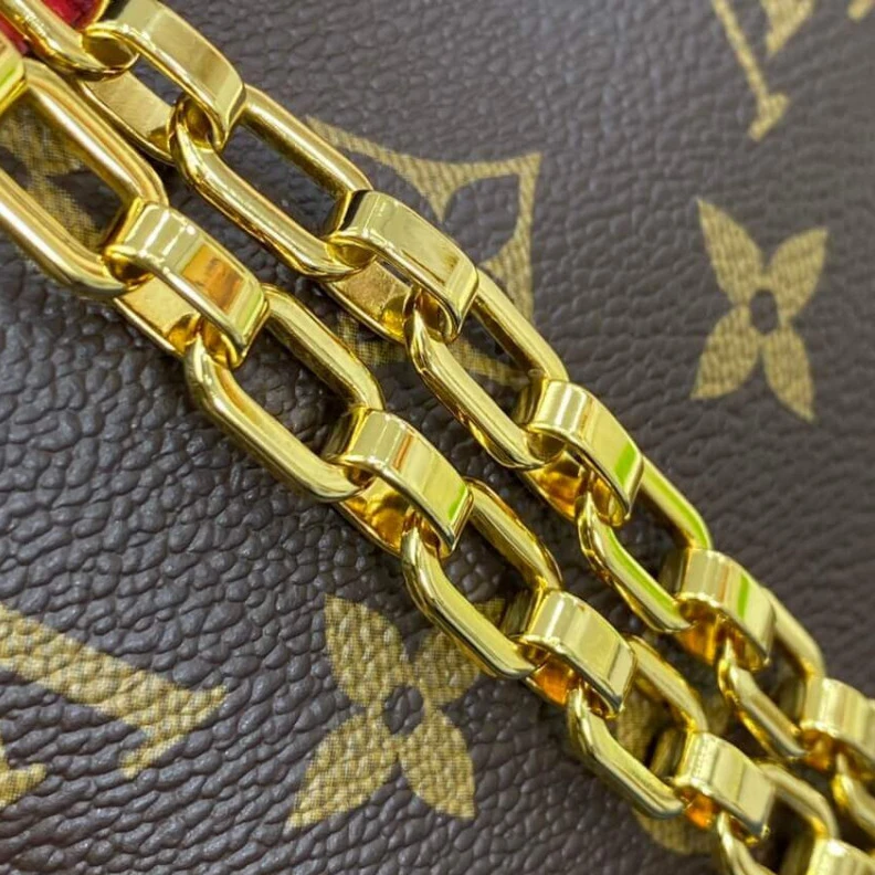 Replica bags 25 x 16 x Louis Vuitton Monogram Canvas Pallas Chain Red