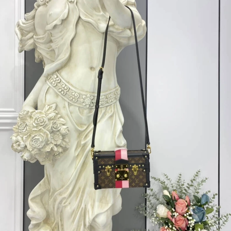Replica bags lv Sheepskin LV Monogram Canvas Petite Malle