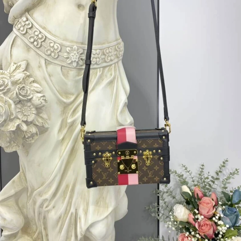 Replica bags lv Sheepskin LV Monogram Canvas Petite Malle