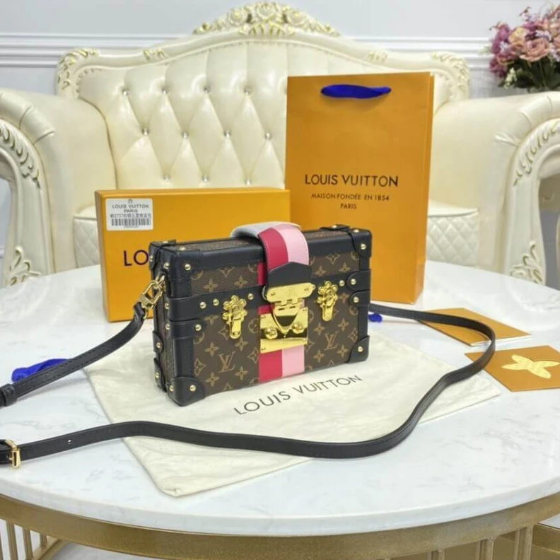 Replica bags lv Sheepskin LV Monogram Canvas Petite Malle