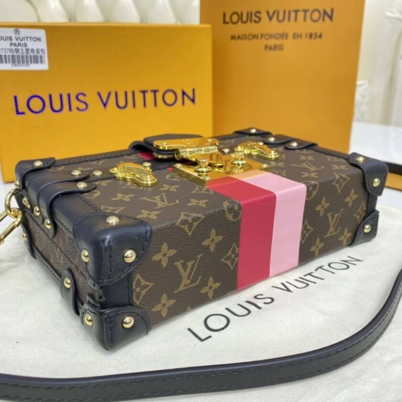 Replica bags lv Sheepskin LV Monogram Canvas Petite Malle