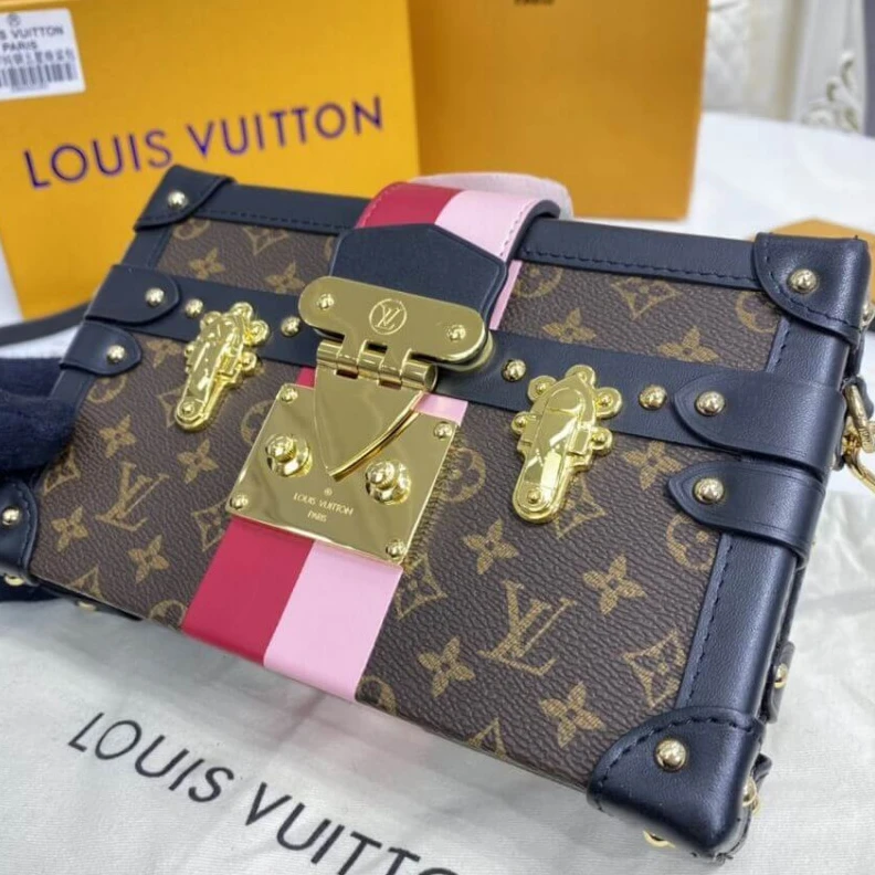 Replica bags lv Sheepskin LV Monogram Canvas Petite Malle