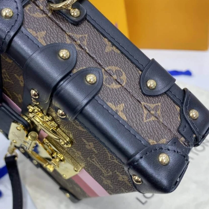 Replica bags lv Sheepskin LV Monogram Canvas Petite Malle