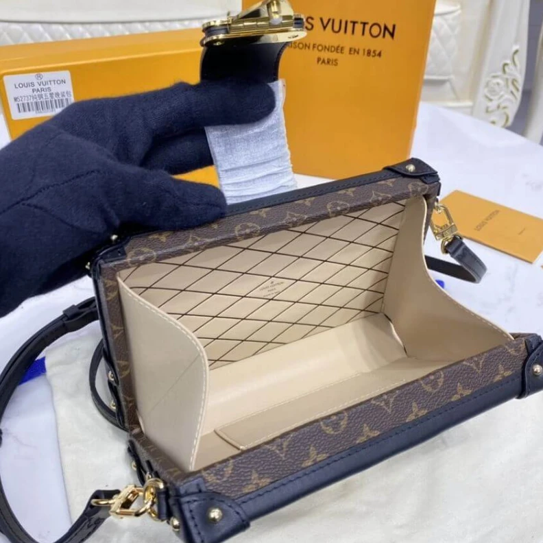 Replica bags lv Sheepskin LV Monogram Canvas Petite Malle