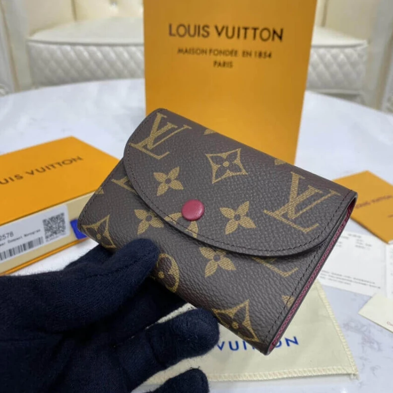 Mythick.ru Gusseted Louis Vuitton Monogram Canvas Rosalie Coin Purse Fuchsia