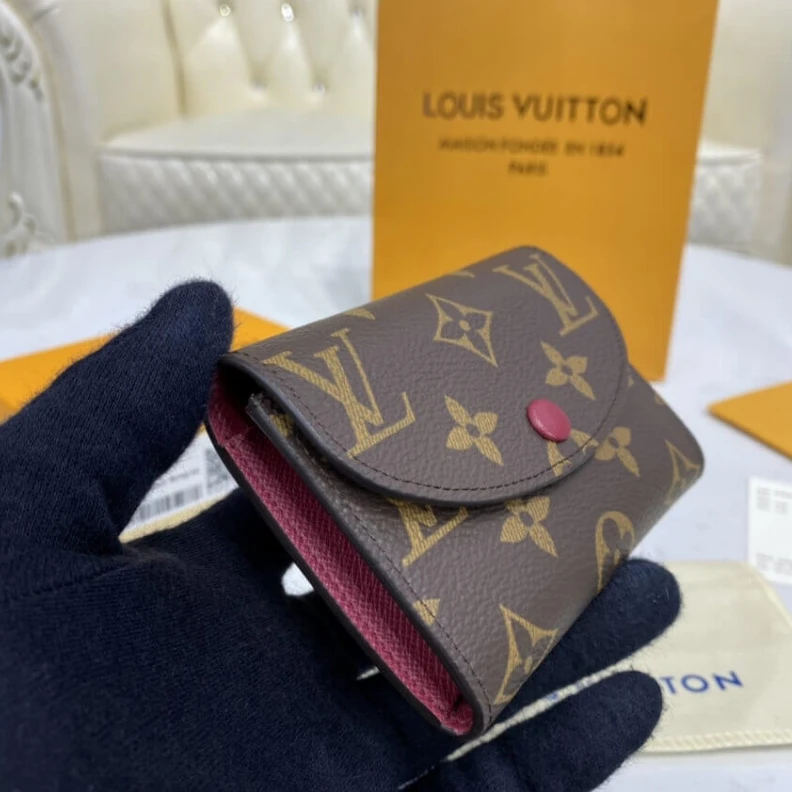Mythick.ru Gusseted Louis Vuitton Monogram Canvas Rosalie Coin Purse Fuchsia