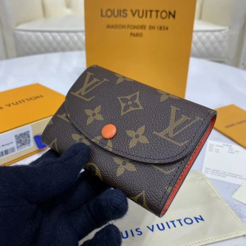 Gusseted Louis Vuitton Monogram Canvas Rosalie Coin Purse Orange