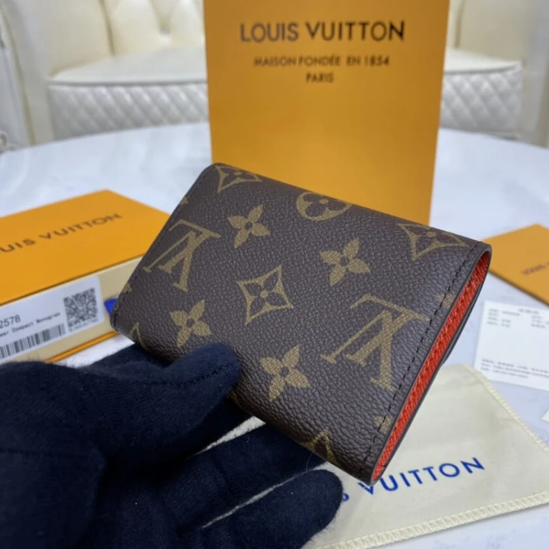 Replica bag Gusseted Louis Vuitton Monogram Canvas Rosalie Coin Purse Orange