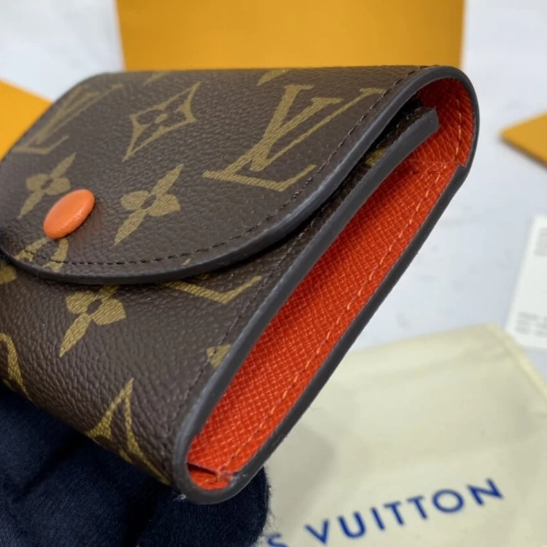 Replica bag Gusseted Louis Vuitton Monogram Canvas Rosalie Coin Purse Orange