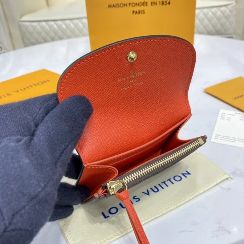 Replica bag Gusseted Louis Vuitton Monogram Canvas Rosalie Coin Purse Orange