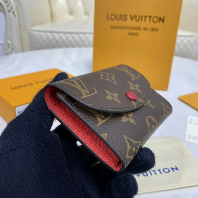 Top lv 11 x 8 x Louis Vuitton Monogram Canvas Rosalie Coin Purse Red