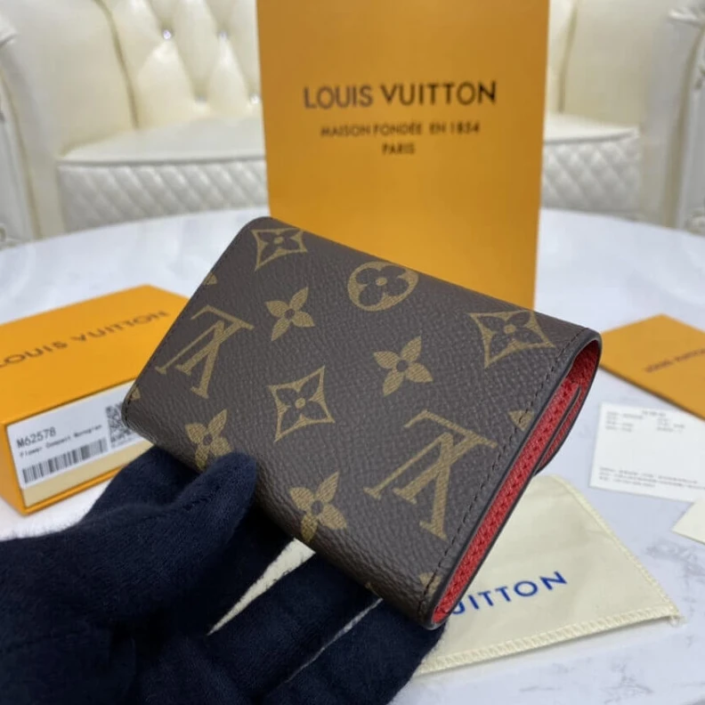 Top lv 11 x 8 x Louis Vuitton Monogram Canvas Rosalie Coin Purse Red