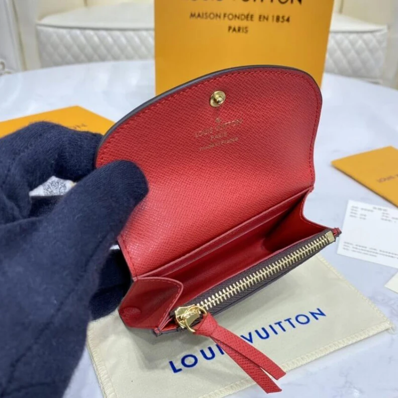Top lv 11 x 8 x Louis Vuitton Monogram Canvas Rosalie Coin Purse Red