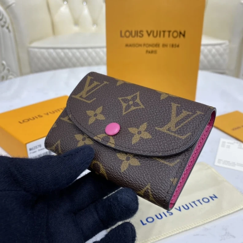 <span styl Louis Vuitton Monogram Canvas Rosalie Coin Purse Rosy