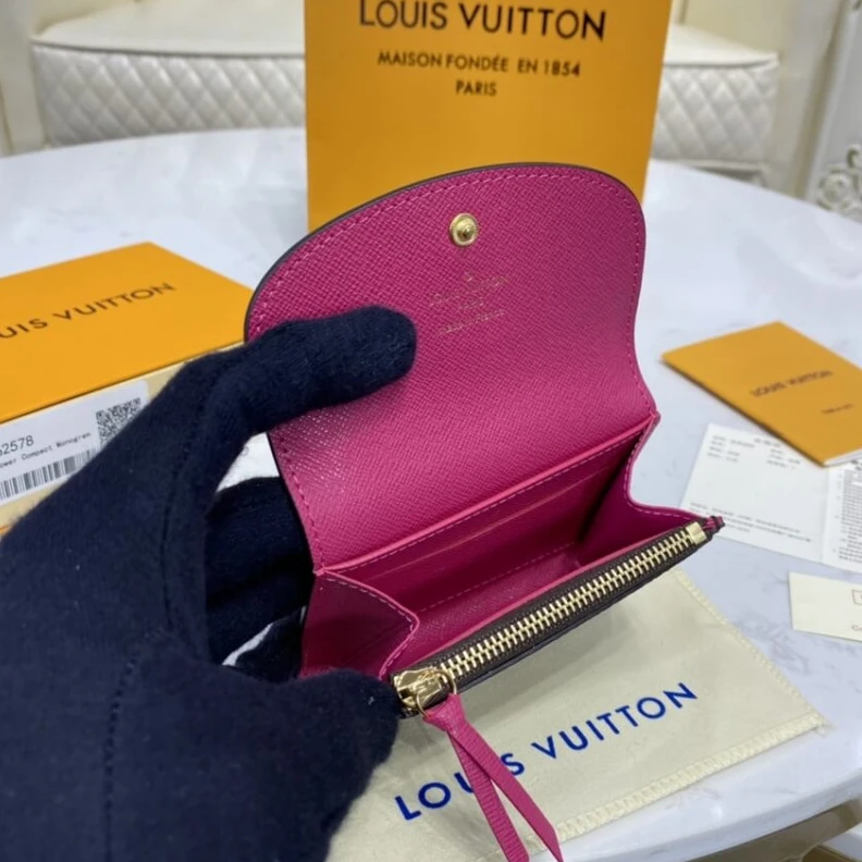 Mythick <span styl Louis Vuitton Monogram Canvas Rosalie Coin Purse Rosy