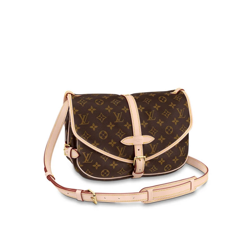 Embossed LV Monogram Canvas Saumur MM