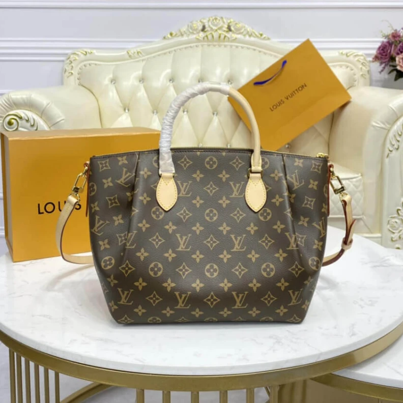 Top lv Large fla LV Monogram Canvas Turenne MM