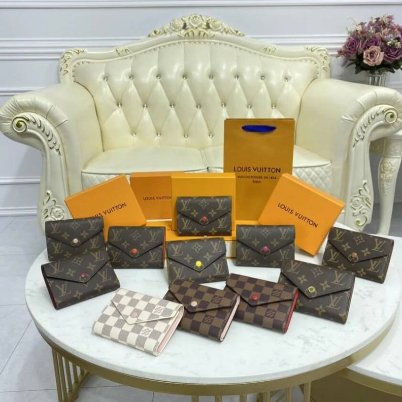 Top lv The compac Louis Vuitton Monogram Canvas Victorine Wallet Pink