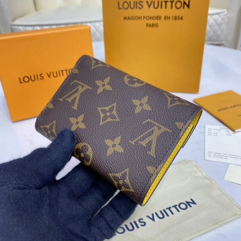 Replica bags lv 12 x 9.5 Louis Vuitton Monogram Canvas Victorine Wallet Yellow