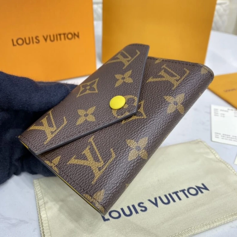 Replica bags lv 12 x 9.5 Louis Vuitton Monogram Canvas Victorine Wallet Yellow